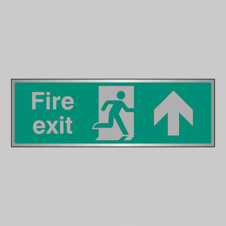 Fire Exit Arrow Ahead Anodised Aluminium 300 x 100mm Adhesive Backed Sign - Ready Set SuppliedFire Exit Arrow Ahead Anodised Aluminium 300 x 100mm Adhesive Backed Sign55925