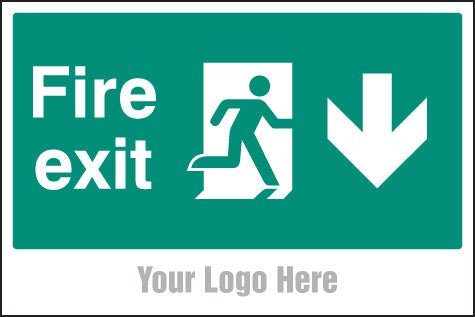 Fire Exit, Arrow Down, Builder Signs 600 x 400mm - Ready Set SuppliedFire Exit, Arrow Down, Builder Signs 600 x 400mm55792