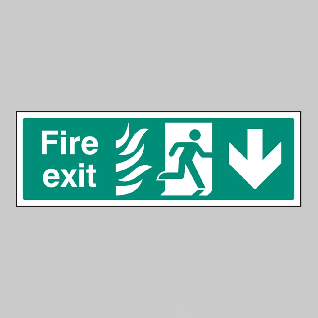 Fire Exit Arrow Down - Htm Sign - Ready Set SuppliedFire Exit Arrow Down - Htm SignRigid Plastic12092G