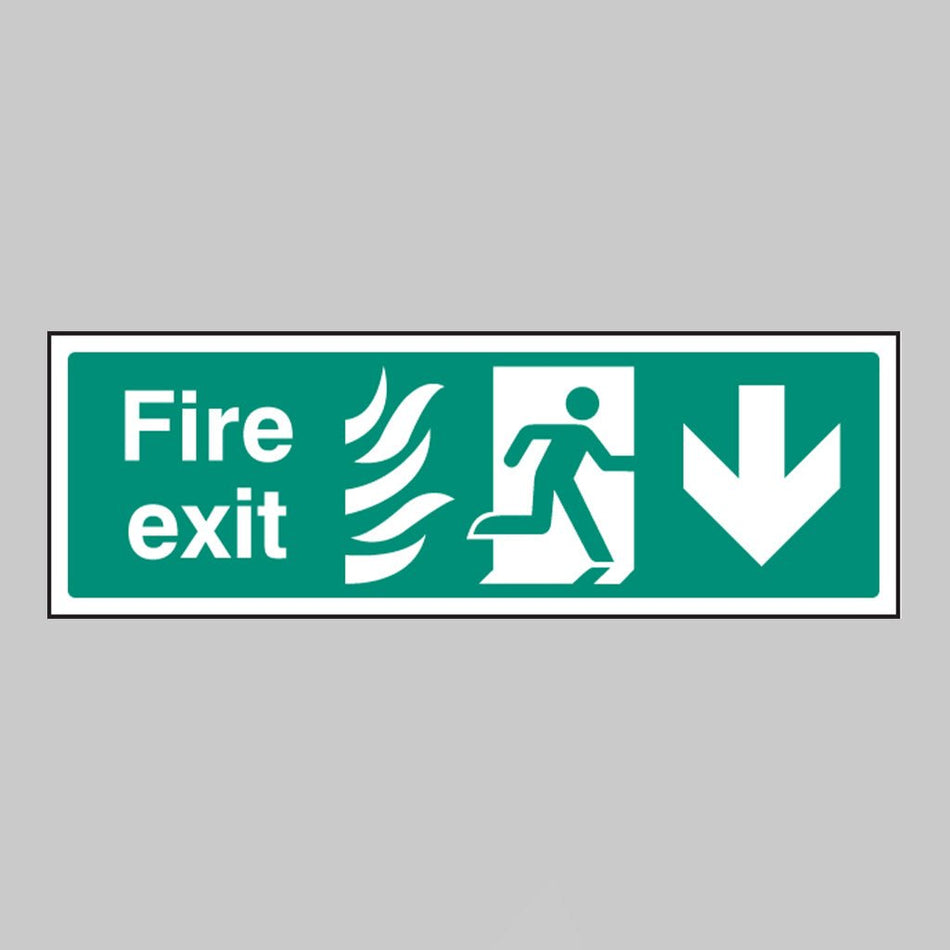 Fire Exit Arrow Down - Htm Sign - Ready Set SuppliedFire Exit Arrow Down - Htm SignRigid Plastic12092G