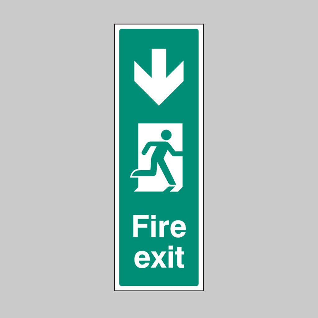Fire Exit Arrow Down (Portrait) Sign - Ready Set SuppliedFire Exit Arrow Down (Portrait) SignRigid Plastic12069G