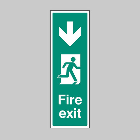 Fire Exit Arrow Down (Portrait) Sign - Ready Set SuppliedFire Exit Arrow Down (Portrait) SignRigid Plastic12069G