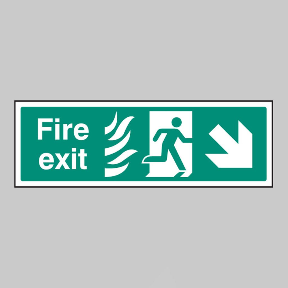 Fire Exit Arrow Down Right - Htm Sign - Ready Set SuppliedFire Exit Arrow Down Right - Htm SignRigid Plastic12090G