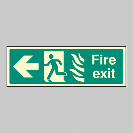 Fire Exit Arrow Left - Htm Sign - Ready Set SuppliedFire Exit Arrow Left - Htm SignUltra Bright (Class C) Photoluminescent Rigid32083G