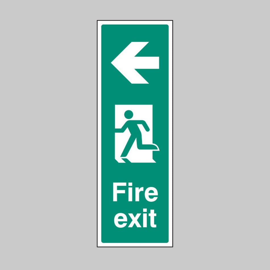 Fire Exit Arrow Left (Portrait) Sign - Ready Set SuppliedFire Exit Arrow Left (Portrait) SignRigid Plastic12053G