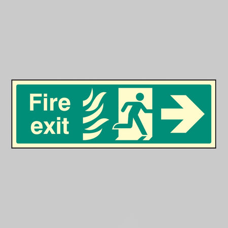 Fire Exit Arrow Right - Htm Sign - Ready Set SuppliedFire Exit Arrow Right - Htm SignUltra Bright (Class C) Photoluminescent Rigid32084G