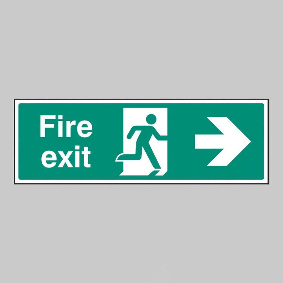 Fire Exit Arrow Right Sign - Ready Set SuppliedFire Exit Arrow Right SignRigid Plastic12004G