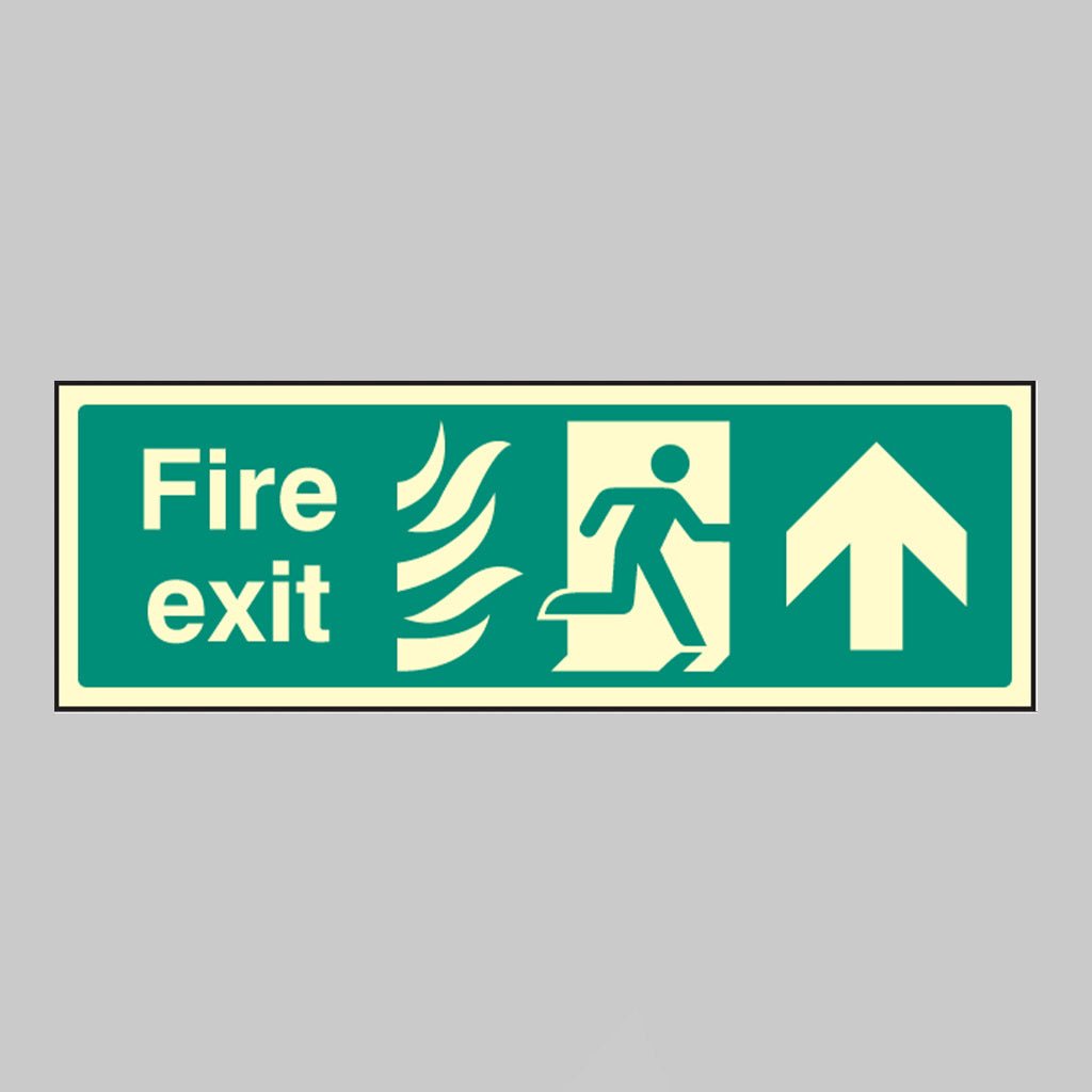 Fire Exit Arrow Up - Htm Sign - Ready Set SuppliedFire Exit Arrow Up - Htm SignUltra Bright (Class C) Photoluminescent Rigid32088G
