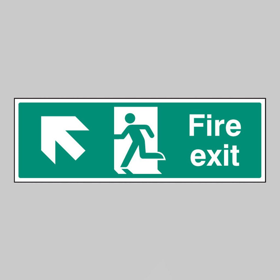 Fire Exit Arrow Up Left Sign - Ready Set SuppliedFire Exit Arrow Up Left SignRigid Plastic12001G