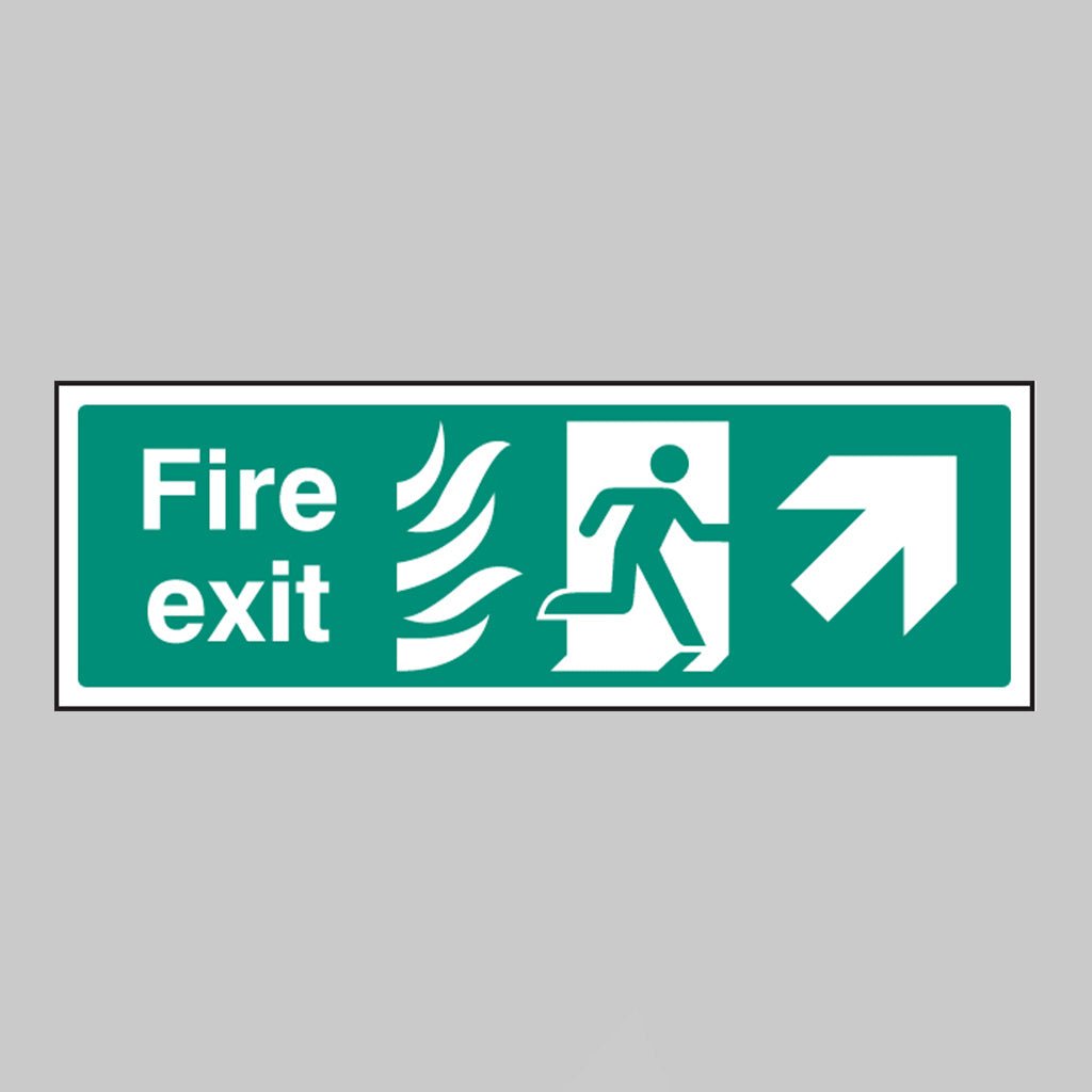 Fire Exit Arrow Up Right Htm Sign - Ready Set SuppliedFire Exit Arrow Up Right Htm SignRigid Plastic12121G