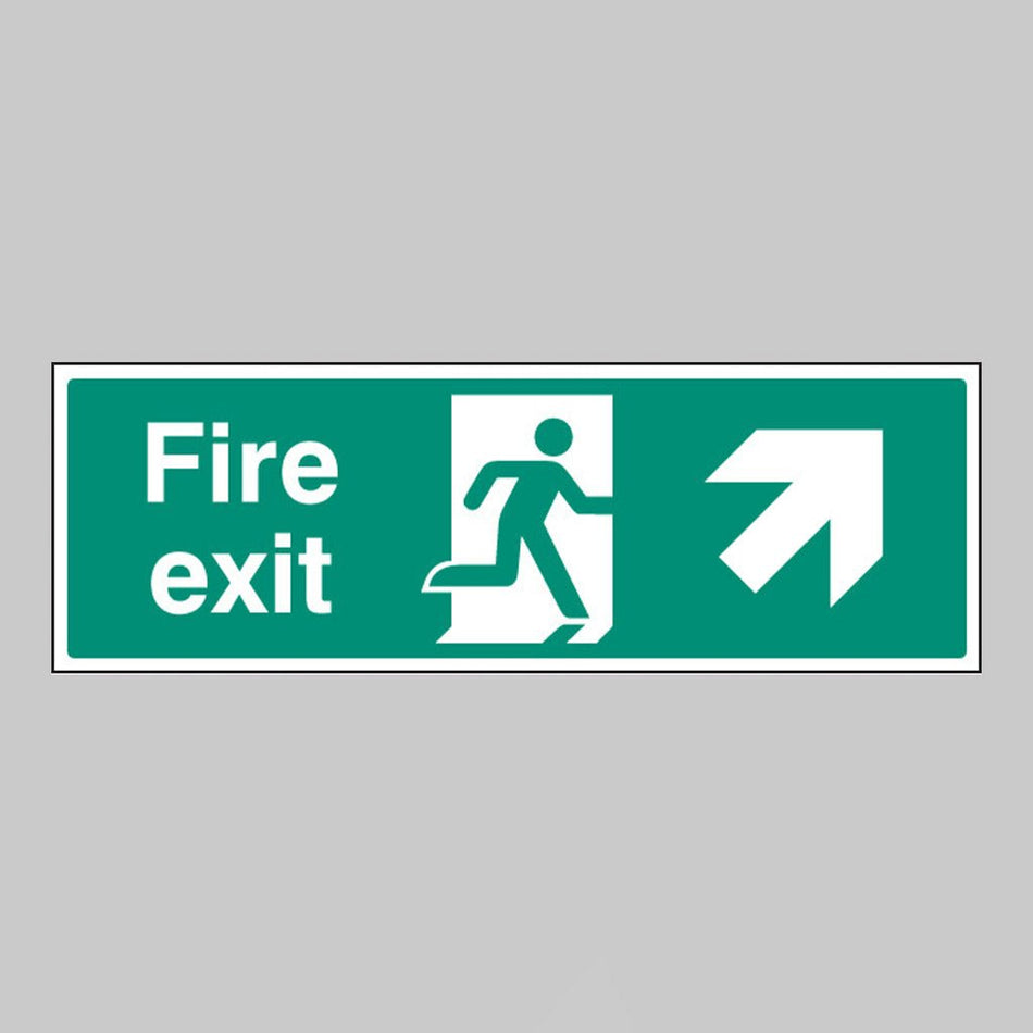 Fire Exit Arrow Up Right Sign - Ready Set SuppliedFire Exit Arrow Up Right SignRigid Plastic12002G