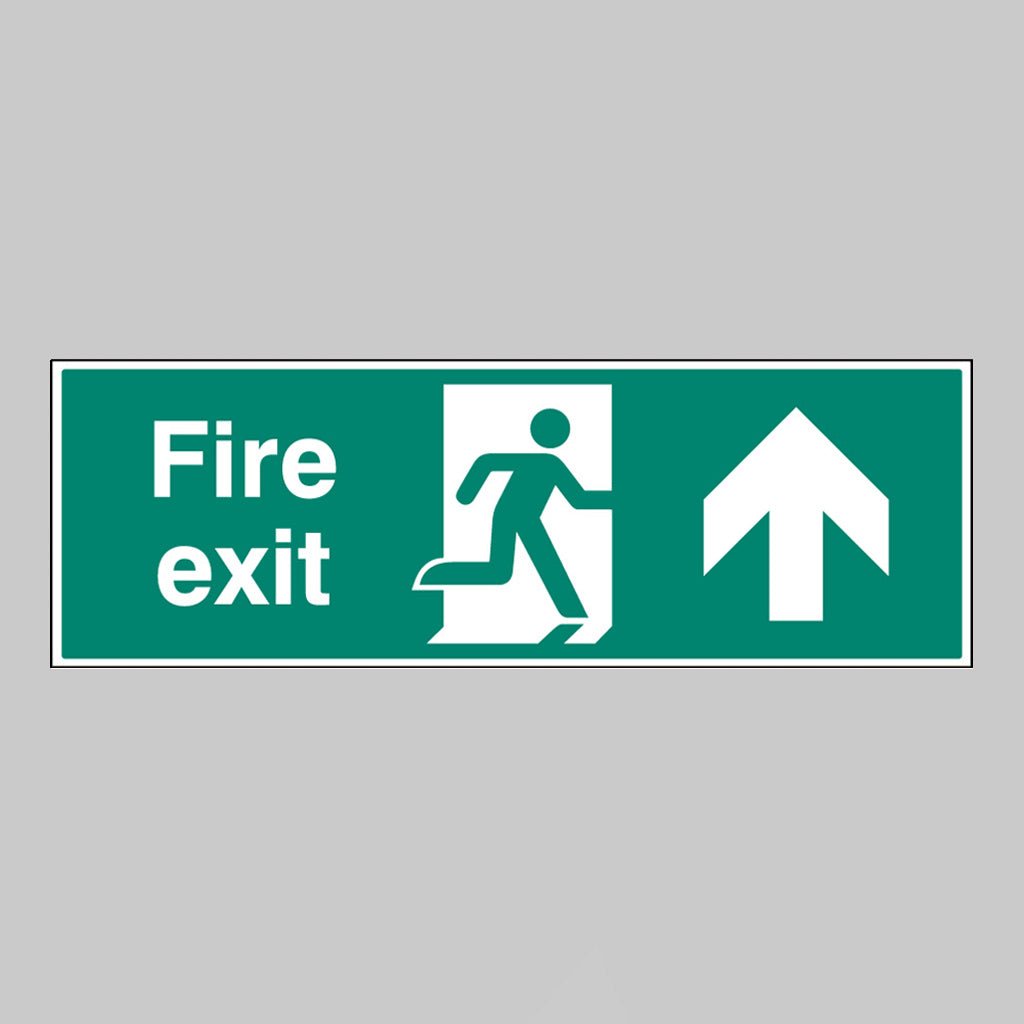 Fire Exit Double Sided With Arrow Up 1200 x 400mm 5mm Rigid Plastic Sign - Ready Set SuppliedFire Exit Double Sided With Arrow Up 1200 x 400mm 5mm Rigid Plastic Sign52160