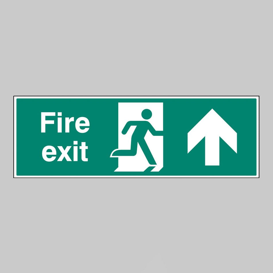 Fire Exit Double Sided With Arrow Up 1200 x 400mm 5mm Rigid Plastic Sign - Ready Set SuppliedFire Exit Double Sided With Arrow Up 1200 x 400mm 5mm Rigid Plastic Sign52160
