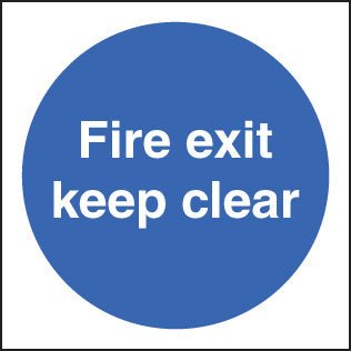 Fire Exit Keep Clear Double Sided Self Adhesive 100 x 100mm Sign - Ready Set SuppliedFire Exit Keep Clear Double Sided Self Adhesive 100 x 100mm Sign59246