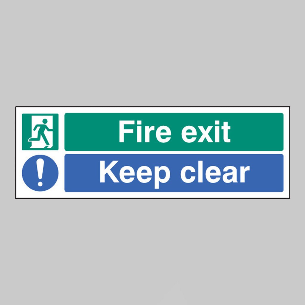 Fire Exit Keep Clear Sign - Ready Set SuppliedFire Exit Keep Clear SignRigid Plastic12062G