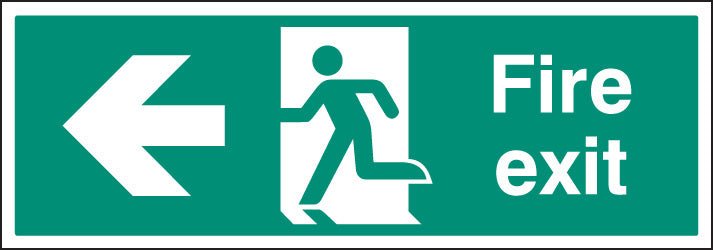 Fire Exit Left Single Sided 1200 x 400mm 5mm Rigid Sign - Ready Set SuppliedFire Exit Left Single Sided 1200 x 400mm 5mm Rigid Sign52128