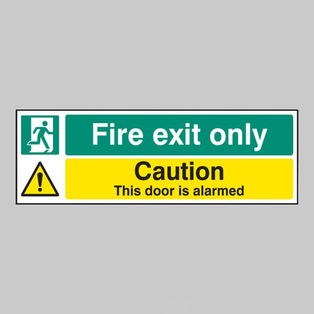 Fire Exit Only Caution This Door Is Alarmed Sign - Ready Set SuppliedFire Exit Only Caution This Door Is Alarmed SignRigid Plastic12061G