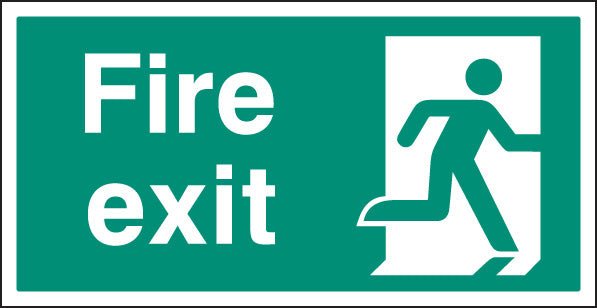 Fire Exit Right Bs Single Sided 800 x 400mm 5mm Rigid Sign - Ready Set SuppliedFire Exit Right Bs Single Sided 800 x 400mm 5mm Rigid Sign52105
