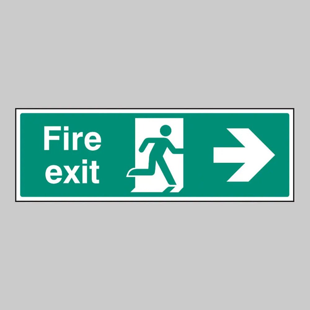 Fire Exit Right Floor Graphic 600 x 200mm (External Grade) - Ready Set SuppliedFire Exit Right Floor Graphic 600 x 200mm (External Grade)53555