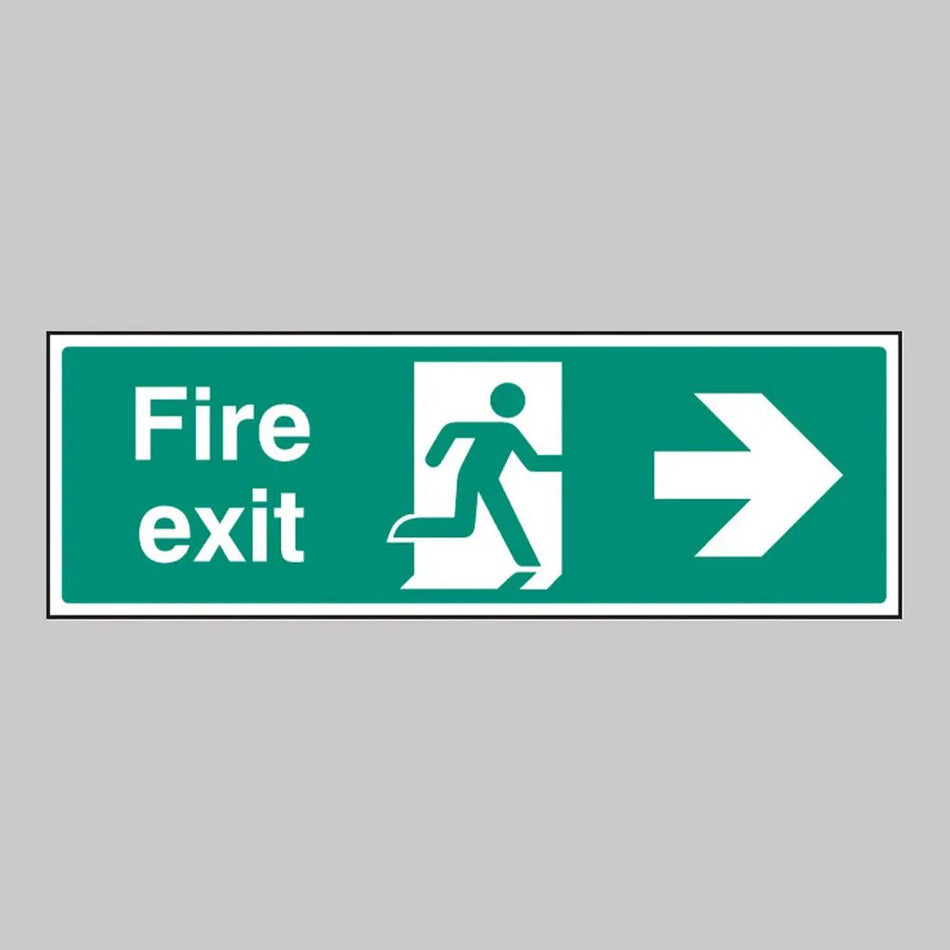Fire Exit Right Floor Graphic 600 x 200mm (External Grade) - Ready Set SuppliedFire Exit Right Floor Graphic 600 x 200mm (External Grade)53555
