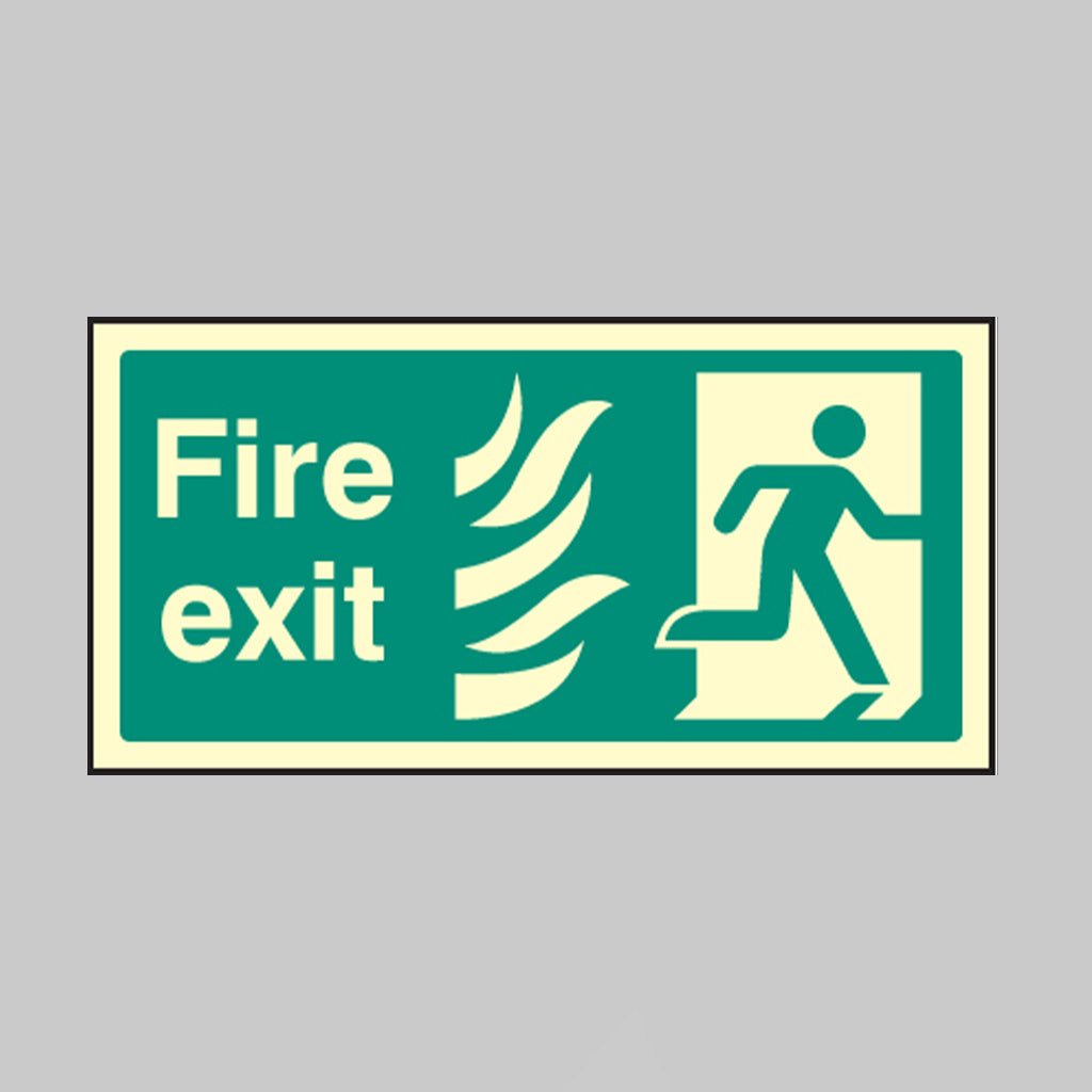 Fire Exit Right - Htm Sign - Ready Set SuppliedFire Exit Right - Htm SignUltra Bright (Class C) Photoluminescent Rigid32082V