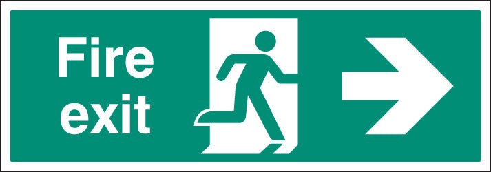 Fire Exit Right Single Sided 1200 x 400mm 5mm Rigid Sign - Ready Set SuppliedFire Exit Right Single Sided 1200 x 400mm 5mm Rigid Sign52138
