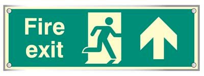 Fire Exit Straight On Visual Impact 5mm Photoluminescent Acrylic 450 x 150mm With Stand Off Locators Sign - Ready Set SuppliedFire Exit Straight On Visual Impact 5mm Photoluminescent Acrylic 450 x 150mm With Stand Off Locators Sign59473