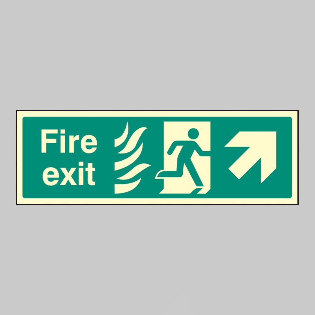 Fire Exit Up Right Photo Htm Sign - Ready Set SuppliedFire Exit Up Right Photo Htm Sign32121L