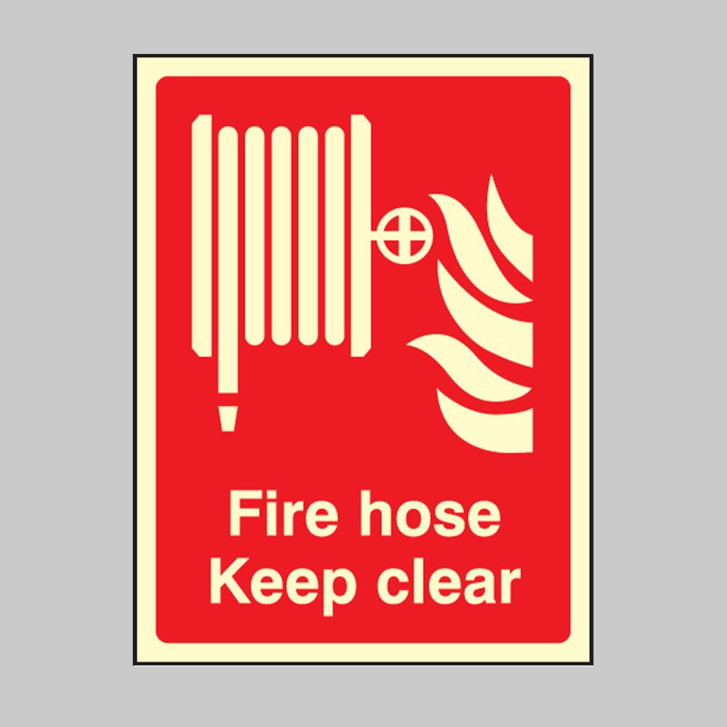 Fire Hose Keep Clear Sign - Ready Set SuppliedFire Hose Keep Clear SignUltra Bright (Class C) Photoluminescent Rigid31007E