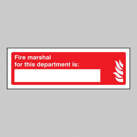 Fire Marshal For This Department Is (Space For Name) Sign - Ready Set SuppliedFire Marshal For This Department Is (Space For Name) Sign11061G