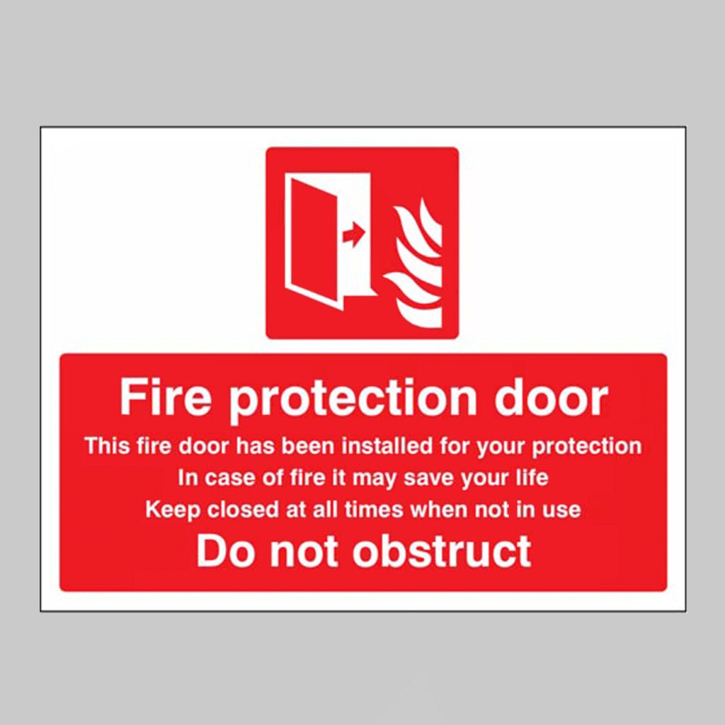 Fire Protection Door Do Not Obstruct Sign - Ready Set SuppliedFire Protection Door Do Not Obstruct SignRigid Plastic11075E