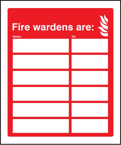 Fire Warden Adapt-a-Sign - 6 Names and Numbers - Ready Set SuppliedFire Warden Adapt-a-Sign - 6 Names and Numbers51052