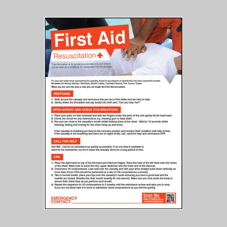 First Aid Emergency Resuscitation 420 x 594mm Poster - Ready Set SuppliedFirst Aid Emergency Resuscitation 420 x 594mm Poster55900