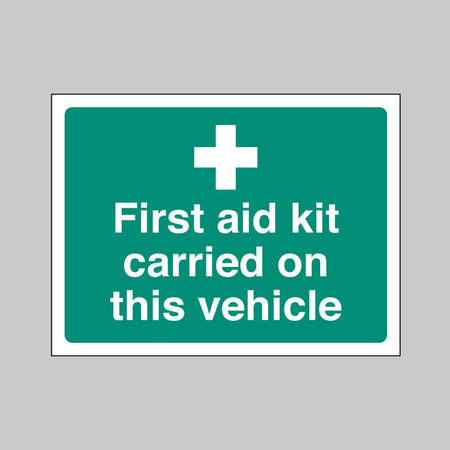 First Aid Kit Carried On This Vehicle 75 x 100mm Self Adhesive On Face - Ready Set SuppliedFirst Aid Kit Carried On This Vehicle 75 x 100mm Self Adhesive On Face56037