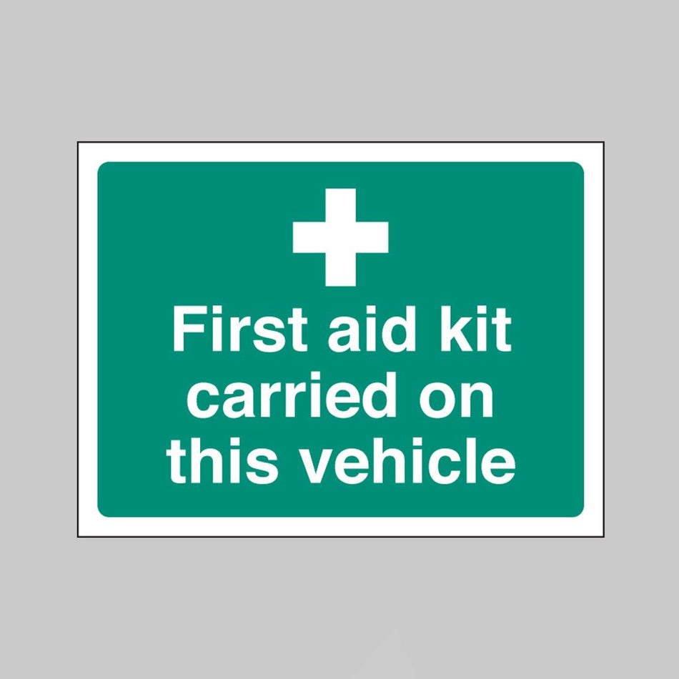 First Aid Kit Carried On This Vehicle 75 x 100mm Self Adhesive On Face - Ready Set SuppliedFirst Aid Kit Carried On This Vehicle 75 x 100mm Self Adhesive On Face56037