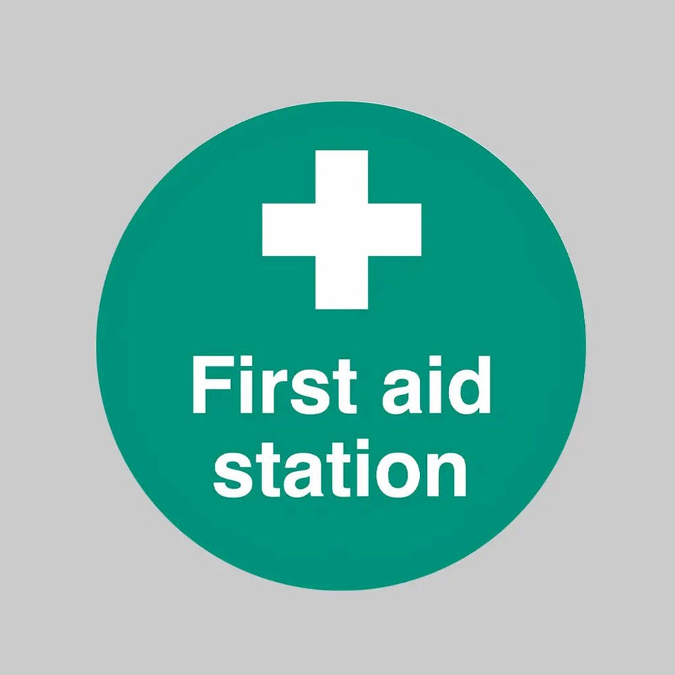 First Aid Station Floor Graphic 400mm Dia (External Grade) - Ready Set SuppliedFirst Aid Station Floor Graphic 400mm Dia (External Grade)53561