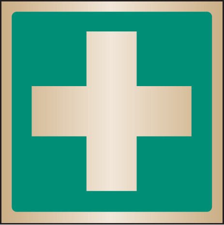 First Aid Symbol 100 x 100mm Brass Sign - Ready Set SuppliedFirst Aid Symbol 100 x 100mm Brass Sign59054