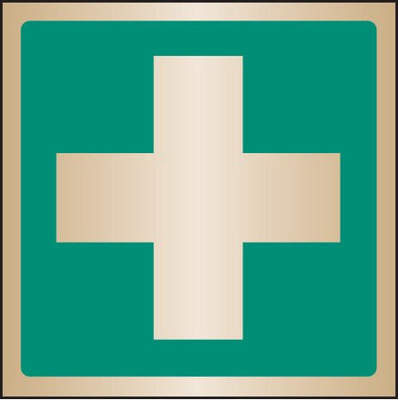 First Aid Symbol 100 x 100mm Brass Sign - Ready Set SuppliedFirst Aid Symbol 100 x 100mm Brass Sign59054