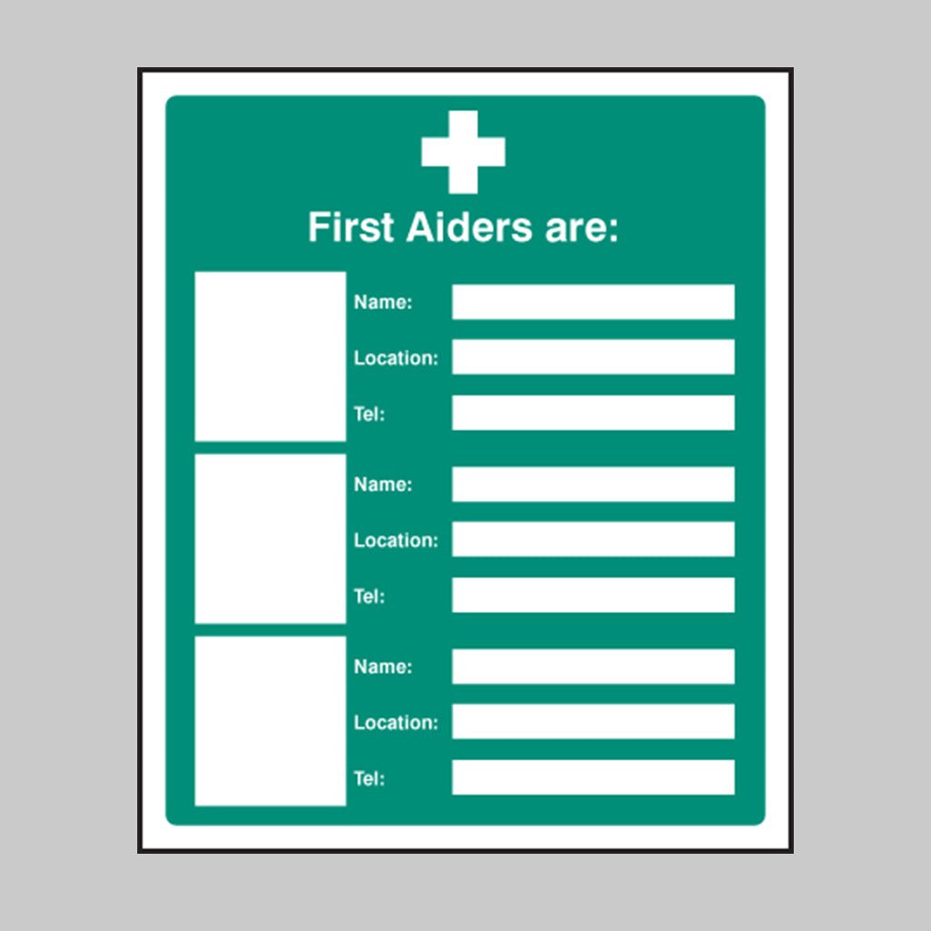 First Aiders Sign - 3 People - Ready Set SuppliedFirst Aiders Sign - 3 PeopleRigid Plastic16023H