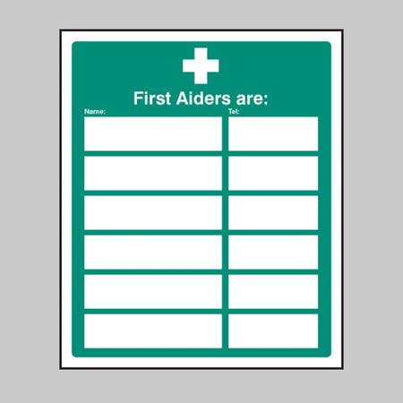 First Aiders Sign - 6 People - Ready Set SuppliedFirst Aiders Sign - 6 PeopleRigid Plastic16022H