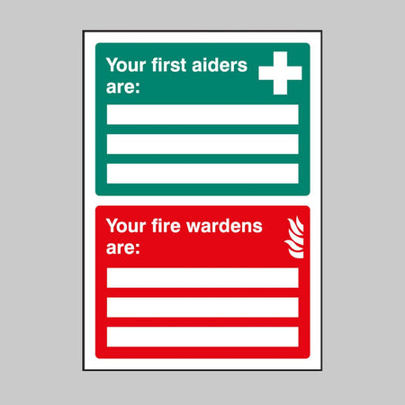 First Aiders/Fire Wardens Adapt-A-Sign 215 x 310mm - Ready Set SuppliedFirst Aiders/Fire Wardens Adapt-A-Sign 215 x 310mm56079