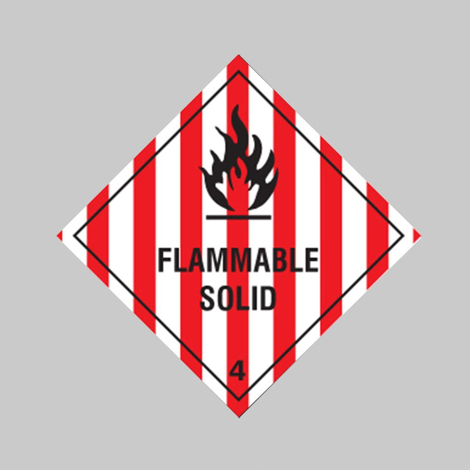 Flammable Solid Sign - Ready Set SuppliedFlammable Solid SignRigid Plastic14432F