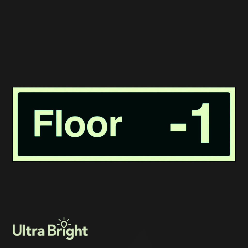 Floor -1 Sign - Ready Set SuppliedFloor -1 SignUltra Bright (Class C) Photoluminescent Rigid32170L