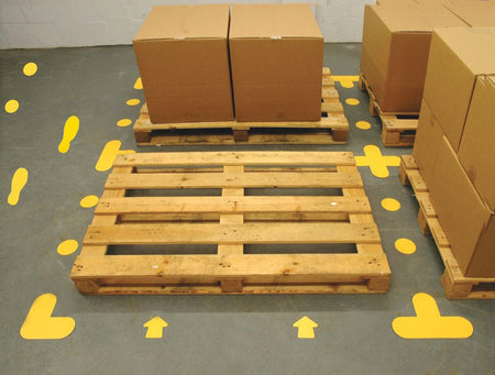 Floor Signal Markers L 200 X 200mm (Pack of 10) - Yellow - Ready Set SuppliedFloor Signal Markers L 200 X 200mm (Pack of 10) - Yellow59508