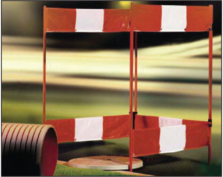 Folding Barrier With 3 Sides Reflective Red And White 750 x 1000mm - Ready Set SuppliedFolding Barrier With 3 Sides Reflective Red And White 750 x 1000mm57988