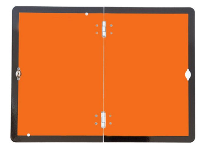 Folding Hazard Warning Vehicle Plate 400 x 300mm Reflective Aluminium - Ready Set SuppliedFolding Hazard Warning Vehicle Plate 400 x 300mm Reflective Aluminium56327