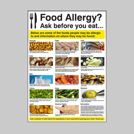 Food Allergy Poster - 420 x 594mm Synthetic Paper - Ready Set SuppliedFood Allergy Poster - 420 x 594mm Synthetic Paper55641