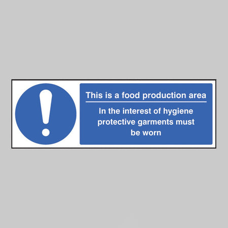 Food Production Area PPE Garments Must Be Worn Sign - Ready Set SuppliedFood Production Area PPE Garments Must Be Worn SignRigid Plastic15605G