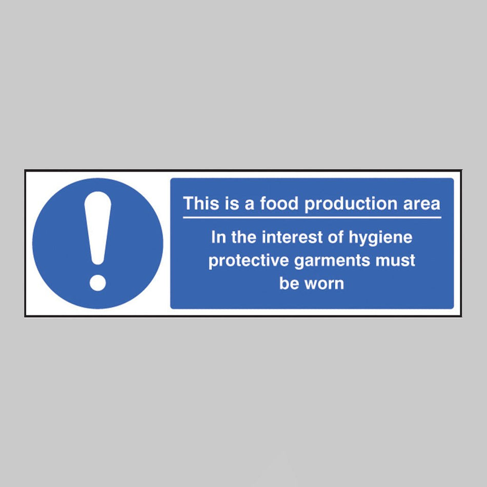 Food Production Area PPE Garments Must Be Worn Sign - Ready Set SuppliedFood Production Area PPE Garments Must Be Worn SignRigid Plastic15605G