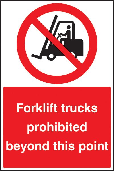 Forklift Trucks Prohibited Beyond This Point Floor Graphic 400 x 600mm - Ready Set SuppliedForklift Trucks Prohibited Beyond This Point Floor Graphic 400 x 600mm58737